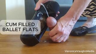 Black Ballet Flats Trample & Cum Destruction: POV Cock & Ball Stomping Ends With Massive Load in Her Shoe