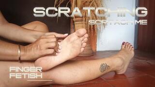 Uses his nails to scratch his feet (3)