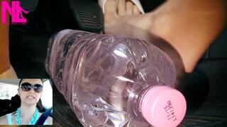 Drastic brake failure with a bottle stuck under the brakes