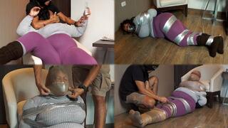 Desperate, tight, taped and hooded experience to Lorena