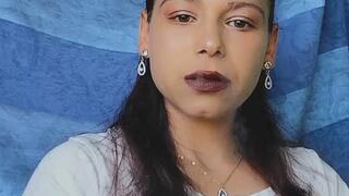 Dark Red Lips Nose Exhale