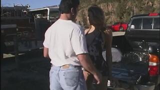 Superb blonde whore gets her asshole screwed in the light truck