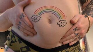 BBW TGirl Belly Fat Play