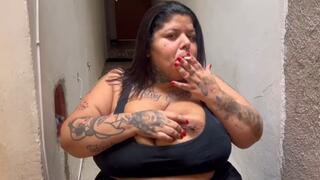 Mysterious BBW in the Backyard: Smoke, Stares & Outdoor Seduction New 2026