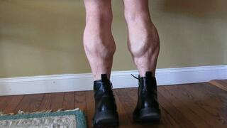 Pink Fox, calf raises in work boots, changed aspect ratio