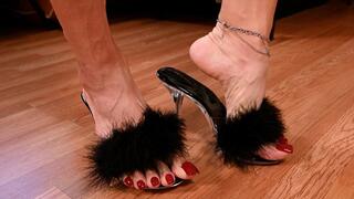 Long Sexy Red Toenails Showing Off - Brylin Bloom