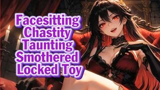 Facesitting Chastity Taunting – Smothered Locked Toy | Goddess Hiyori