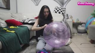 Blowing up balloons on a bodysuit