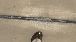 11 Minutes of Silent Devotion: Ebony Goddess Walks, Dangles, and Ignores You in Black Gold Wedges (no talking)