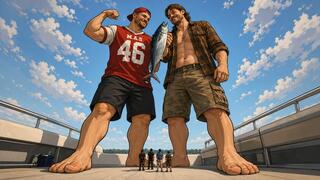 Giant Southern Jocks Torment Tinies On The Lake