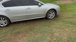 Car Stuck In Grass And Mud At Amusement Park!