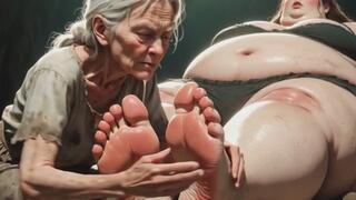 Old Granny Foot Worship on Obese Woman - Granny Extremely Horny