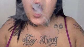 Busty BBW Teases with Double Cigarettes and an Irresistible Cleavage New 2026