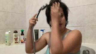 Hot Shower Tease in Panties & Bra - Little Surprise at the End