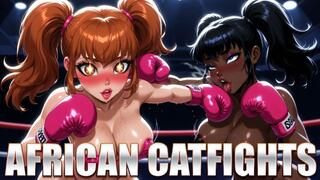 Fierce Ebony Dominance: Relentless Power Play - Wrestling, Slaps, Headscissor & Total Control