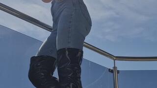 CHAIN SMOKING ADDICTION – Tight Jeans & Leather Boots Goddess Hooked on Cigarettes.