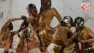 Our Messy Party Continues! Kissing and Nipple Licking!