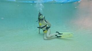 Stuck to the Pool Drain Under the Pool Cover with Nathalia 1080p