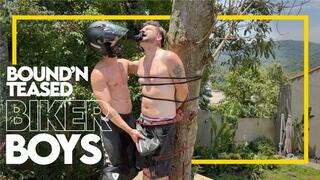 Biker Boys - Tonny Biker tied to a tree! (1080p) Gay Bondage - Gay Domination - Biker gear - Ropes - Helmet - Twink - BDSM