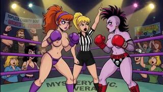 Topless Ai cartoon boxing: Daphne vs Medusa 720p