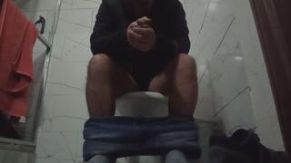 In the bathroom and then I masturbate