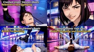 Sienna’s Black Boot Trampling Facebusting and Stomping in Public With Verbal Humiliation