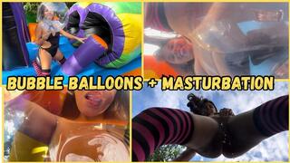 Bubble balloons + masturbation + squirting