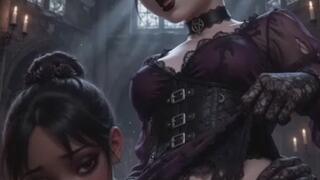Gothic Lesbian Nuns Forbidden Passion in Cathedral