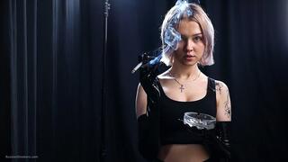 Innocent Smoker in Latex Gloves – Soft Looks, Dark Style
