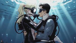 Night Dive Scuba Sex - Thick Wetsuit Night Dive Intimacy