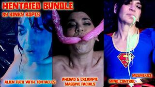 HENTAIED BUNDLE by BONDAGE KINK 3 movies pack of hentaied milf and alien creature fuck