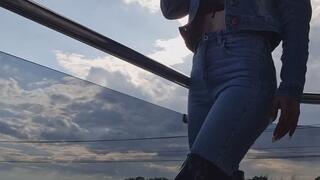 CHAIN SMOKING IN SKINNY JEANS – Seductive Leather Boots Tease & Slow Smoke Control