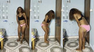 Angelica pee desperation waiting for the bathroom - Ebony Teen Panty Wetting