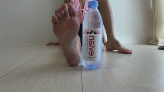 desi babe compares feet to water bottle plus more