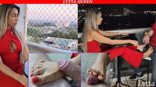 Lytta cheats doing a Sexy Cafe Footjob On Tinder date - FOOTJOB - CBT - SOLEJOB - TOEJOB - SMELLY FEET - FOOT WORSHIP - SWEATY FEET - HIGH HEELS - rere