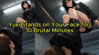Tactical Boot Face Standing - Yuki Holds Full Weight on Your Face for 10 Brutal Minutes