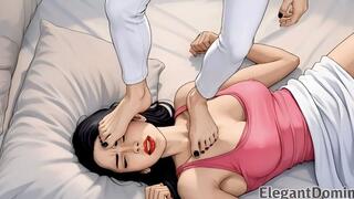 Lesbian Face, Neck & Chest Trampling – Intense Girl Girl Domination Animation