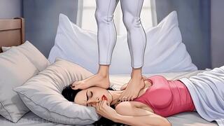 Lesbian Foot Domination – Intense Face Stomps & Trampling Animation
