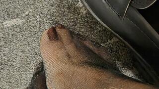 Executive Loafer Removal: Shiny Nylon Soles in the Sofa