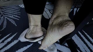 On The Patio Wearing Slippers - LaCreme