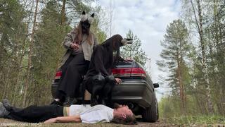Make My slave lick the tyres, our shoes and trample this rug with My bestie