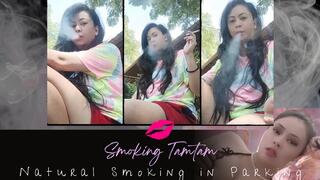 Natural Smoking in Parking Lot