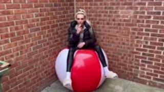 Large Beach Ball Smoking Cigarette Pop