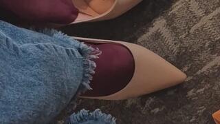 From Flip-Flops to High Heels: Bordeaux Nylon & Nude Scarpin