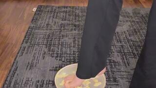 Dirty Foot Banana Crush & Slave Licks the Mush Under My Feet