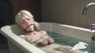 90 Year Old Granny Bathtub Bondage - Horny & Begging to be Filled