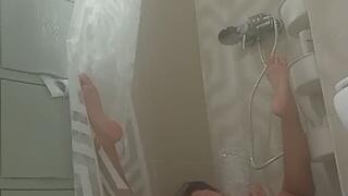 Latina MILF's Bathroom Water Explosion After Extreme Stuffing