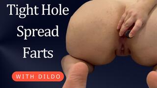 Tight Hole Spread Farts with Dildo