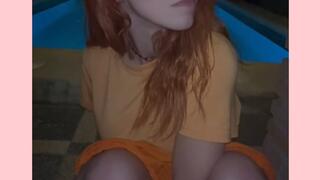 Night pee by the pool