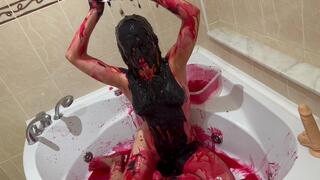 Buckets of Slime on My Head! Play with Dildo!